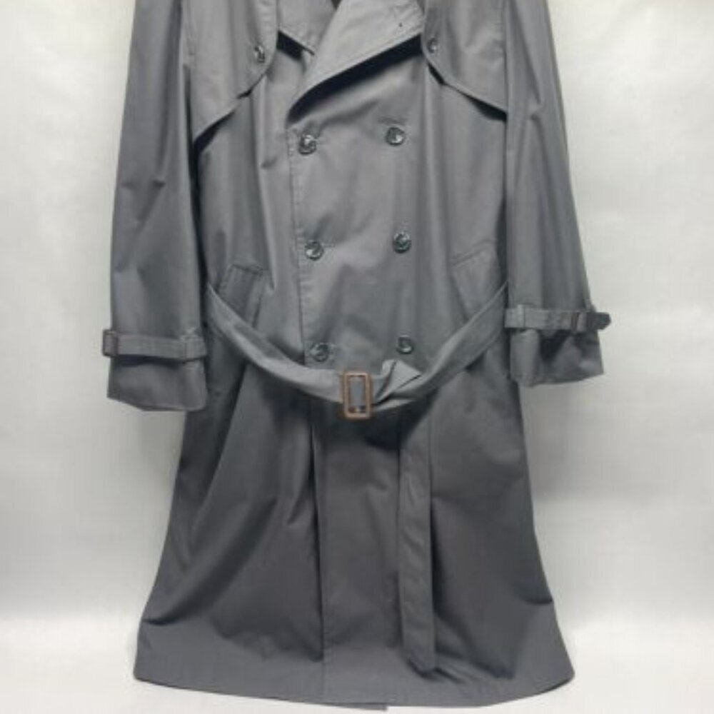 Towncraft Grey Lined Belted Trench Coat Size 48R